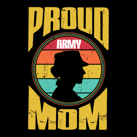 Proud Mom Mother's Day typography shirt design for mother lover mom mommy mama Handmade calligraphy vector illustration Silhouetteのイラスト素材