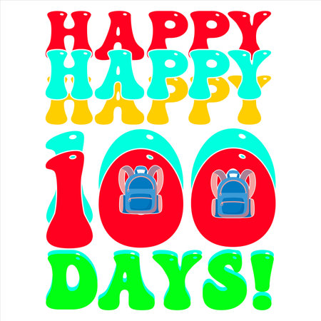 100 Days of School with My Friendly Monsters â Cute and Funny Monster-Themed T-Shirt Design for Kids, Preschoolers, and Teachers to Celebrate Classroom Milestones in a Playful Wayのイラスト素材