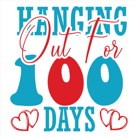 100 Days of School with My Friendly Monsters â Cute and Funny Monster-Themed T-Shirt Design for Kids, Preschoolers, and Teachers to Celebrate Classroom Milestones in a Playful Wayのイラスト素材