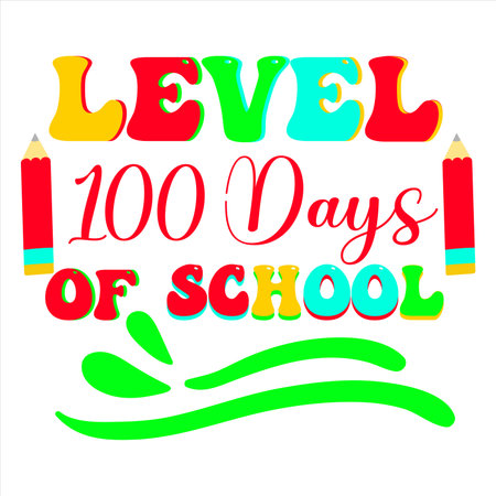 100 Days of School with My Friendly Monsters â Cute and Funny Monster-Themed T-Shirt Design for Kids, Preschoolers, and Teachers to Celebrate Classroom Milestones in a Playful Wayのイラスト素材