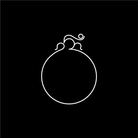 Fragile Om Hinduism Holy Symbol On Black Background.のイラスト素材