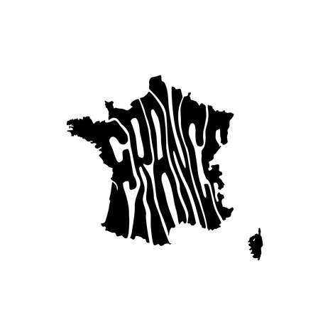 France Map lettering in map shape. France map typography.のイラスト素材