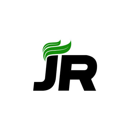 JR letters with green leaves.のイラスト素材