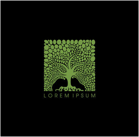 green tree monogram. Greentree logo.のイラスト素材