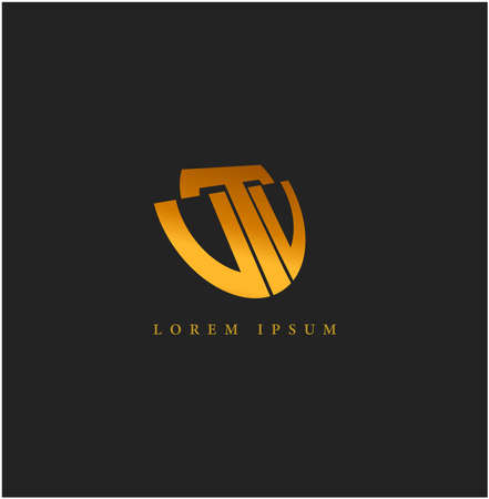 VTV logo. Golden VTV logo.のイラスト素材