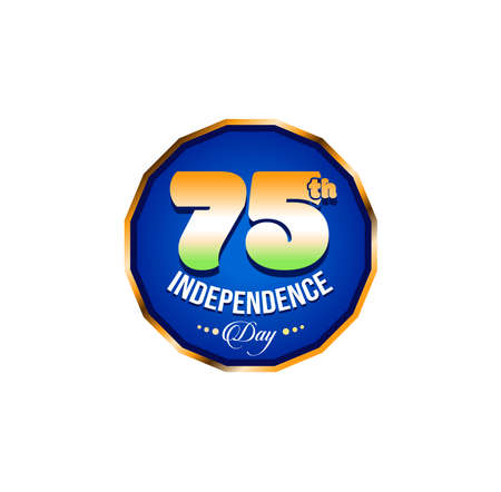 75th Independence day celebration sticker. 75th Independence day of India.のイラスト素材
