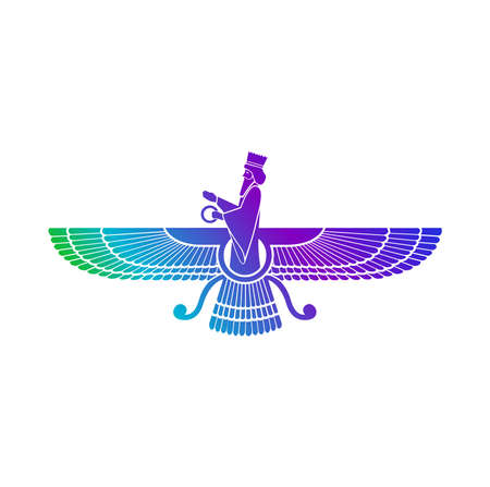 Parsi new year symbol vector. Zorostrian symbol vector.のイラスト素材
