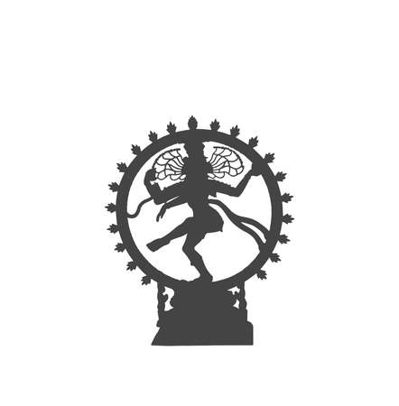 Shiv Nataraj (lord Shiva) silhouette vector. Shiva silhouette graphic.のイラスト素材