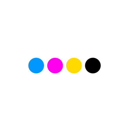 CMYK colours dots vector on white color background.のイラスト素材