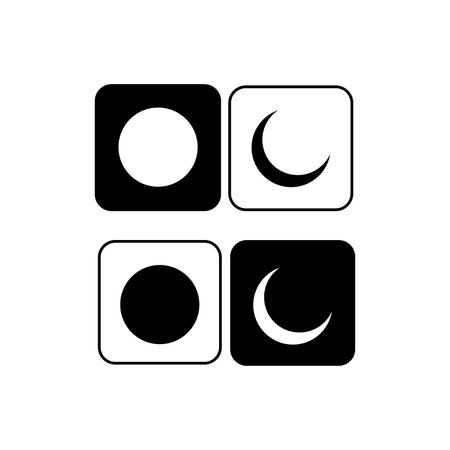 Simple sun and moon shape with dark and light mode. buttons.のイラスト素材