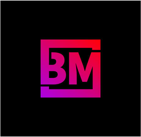BM company initial letter monogram. BM stamp logo.のイラスト素材