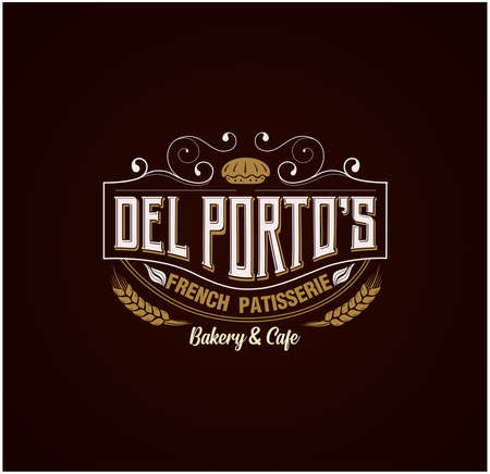 Del porto's cafe logo vector.のイラスト素材