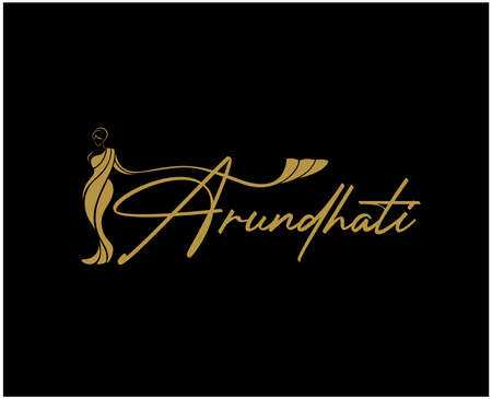 Arundhati Saree shope logo vector. Arundhati lettering.のイラスト素材