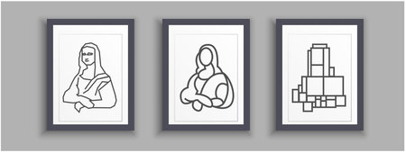 Mona Lisa graphic frames for wall. Wall frame photos. Monalisa modern wall frames.