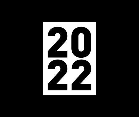 happy new year 2022. 2022 numbers unit in white patch.のイラスト素材