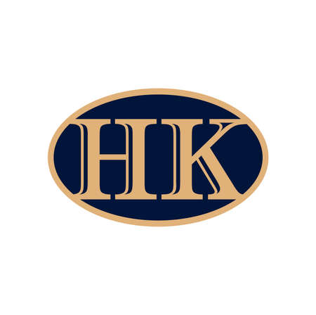 'HK' company monogram. HK company initial letters.のイラスト素材
