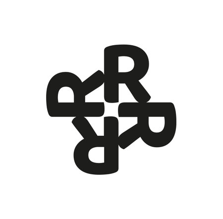 RRRR initial monogram. R letters monogram unit.のイラスト素材