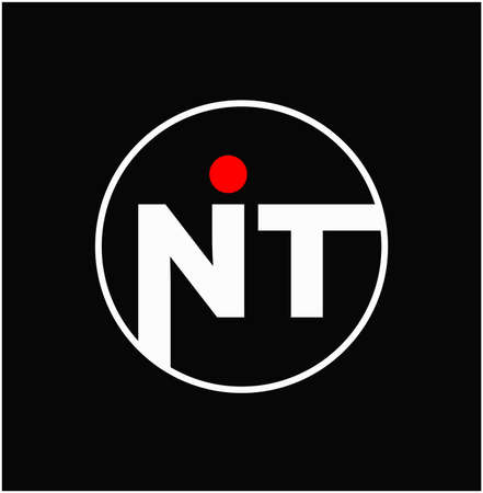 NIT company initial letters monogram. NIT with red dot in round.のイラスト素材