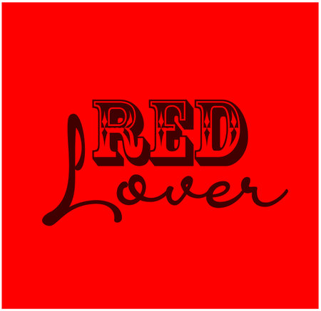 Red lover lettering on red background. red love lettering.のイラスト素材