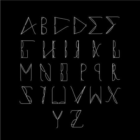 A to Z letters created with goggles shape. A to Z letters with spectacles shapes.のイラスト素材