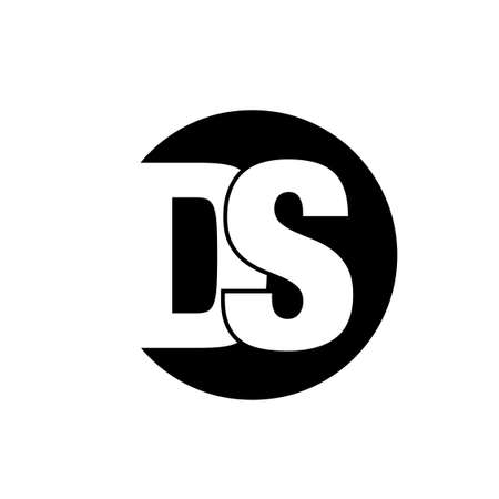 DS company initial letters monogram. DS on black round.のイラスト素材