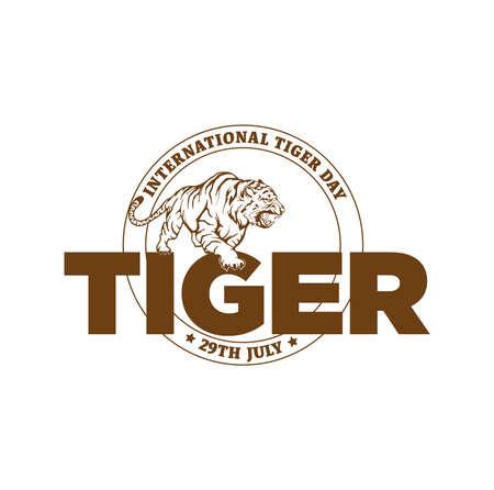 International tiger day. 29th july. International tiger day post.のイラスト素材