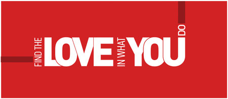 'Find the love in what you do' Typography poster.のイラスト素材