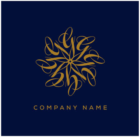 Elegant G with golden color monogram. G elegant icon.のイラスト素材