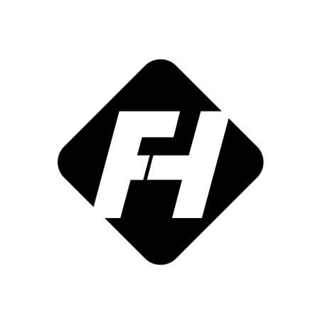FH company name initial letters monogram. FH brand vector icon.のイラスト素材