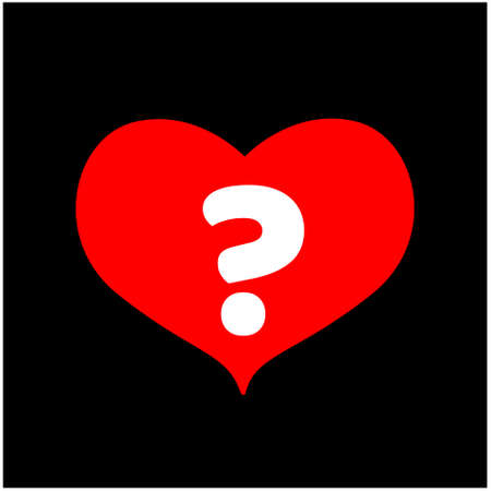 Heart question icon. Heart icon with Question mark symbol.のイラスト素材