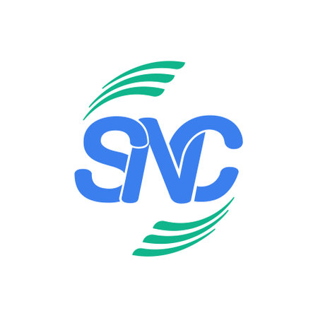 SNC company name initial letters monogram. SNC typography icon.のイラスト素材