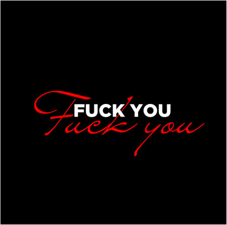 Fuck You typography on black color. Fuck you symbol.のイラスト素材