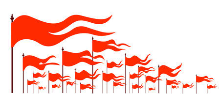 Orange Hindu Flags vector illustration. Bhagwa flags icon.のイラスト素材