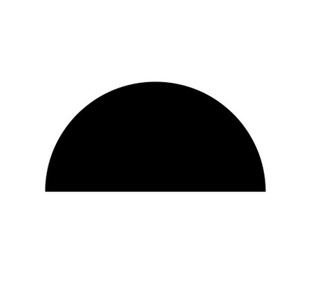 Half Black circle vector icon. Black cut circle.のイラスト素材