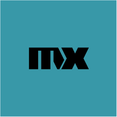 MX typography icon. MX brand logo letteringのイラスト素材