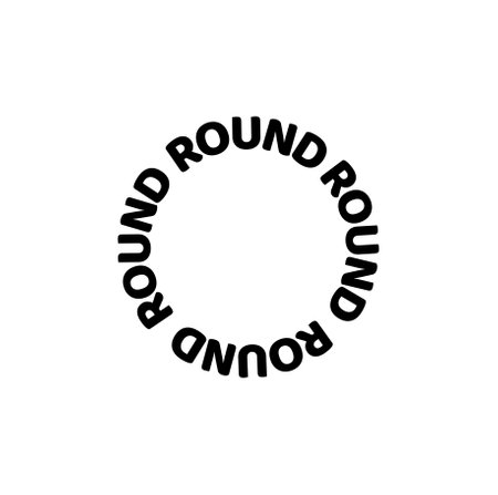 Round written in round form. Round expressive typography.のイラスト素材