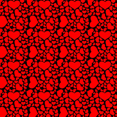 Red hearts vector background texture with black color.のイラスト素材