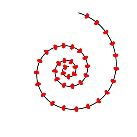 Red hearts radiation with black lines vector illustrationのイラスト素材