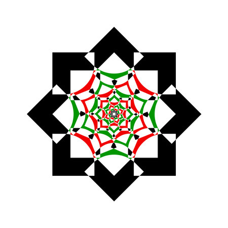 Abstract indian graphic floral mandala.のイラスト素材