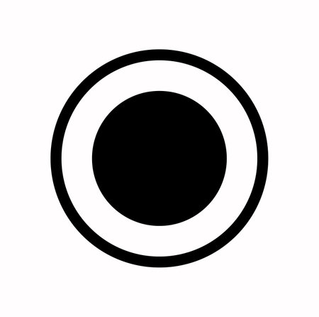 A black dot with a circle vector icon.のイラスト素材