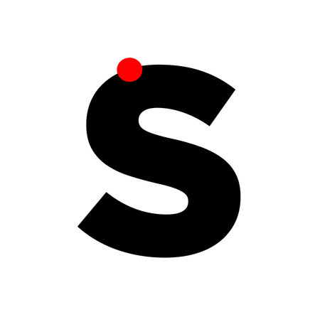 Letter S with a red dot. S company monogram.のイラスト素材