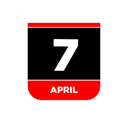 7th April vector icon. 7 April calendar.のイラスト素材