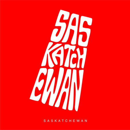 Saskatchewan Canadian map typography. Saskatchewan lettering art.のイラスト素材