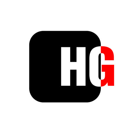 HG company name initial letters monogram. HG brand icon.のイラスト素材