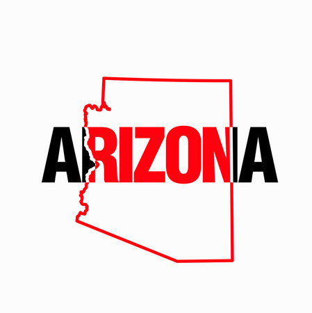 Arizona USA state map typography vector illustration.のイラスト素材