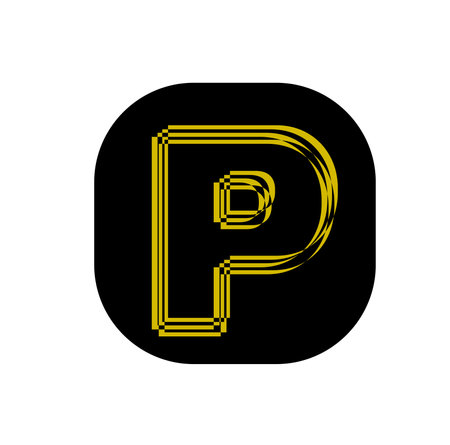 Yellow G brand name initial letter illustrative icon.のイラスト素材