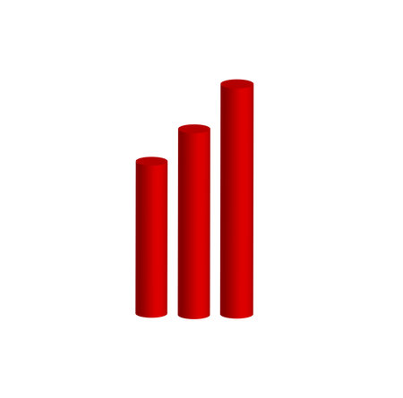 3D 3 cylinder with hi graph vector icon.のイラスト素材