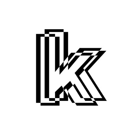 K brand name initial letter illustrative icon.のイラスト素材