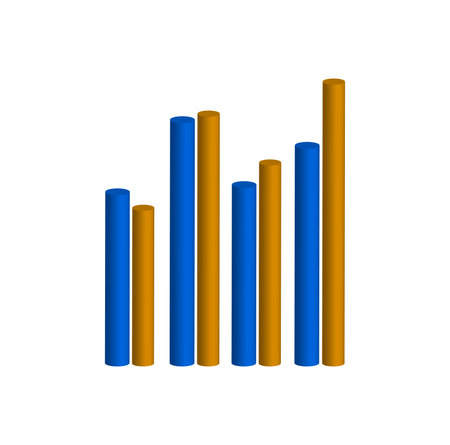 3d bar graph with arrowのイラスト素材