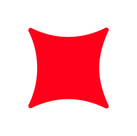 Red curved square star vector icon.のイラスト素材